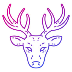 deer head, stag line design illustration