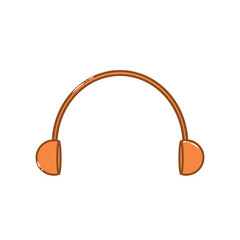 Doodle headphone  music that can be used for sticker, book, scrapbook, icon, decorative, e.t.c with aesthetic orange colorful color