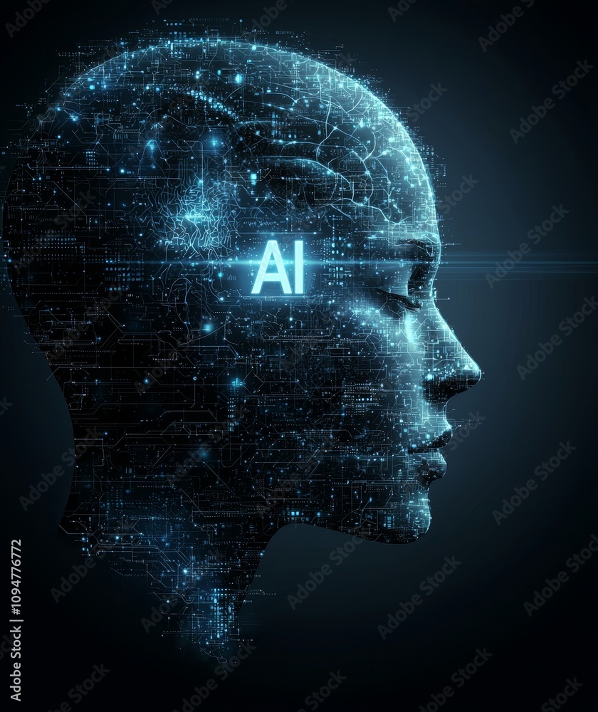 Poster A conceptual stock image highlighting technology with the text: 