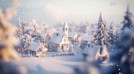 Fototapeta premium 雪国と古い家