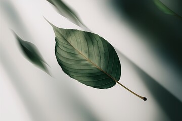Floating Green Leaf, Natures Serenity, Abstract Minimalist Photography