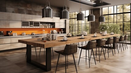 Contemporary 3D render of a stylish kitchen, combining modern appliances with clean, functional design elements for an elegant look.