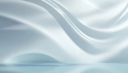 A soft, white abstract wave design with smooth curves and minimalistic aesthetics on a light background