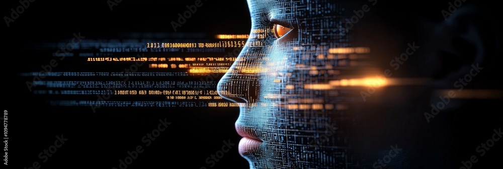 Poster The digital technology concept of software development. A web banner or background highlighting a software developer coding.