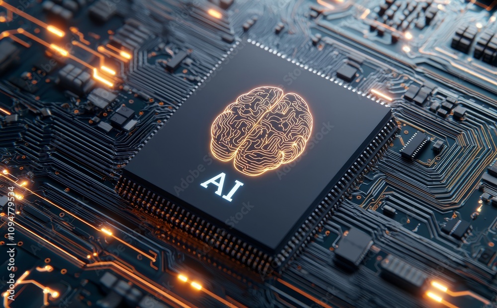 Poster ai, stock image concept, 3d rendered, conceptual visualization.