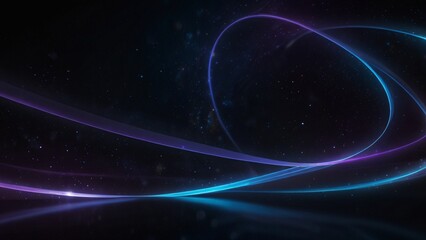 A glowing ribbon of light resembling a celestial aurora, swirling in a dark void. Subtle stars enhance the cosmic feeling.