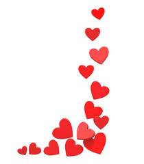 Falling Red Hearts PNG, Corners of the red heart frame