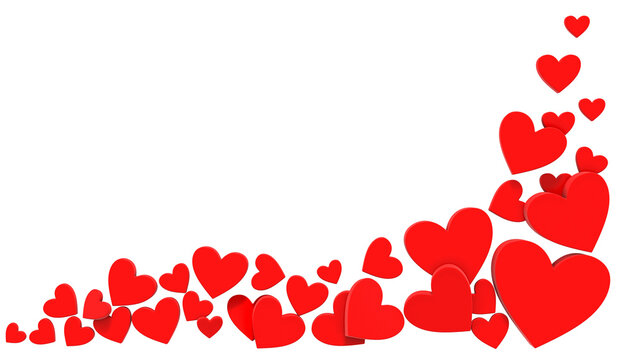 Naklejki Corners of the red heart frame, red love frame  