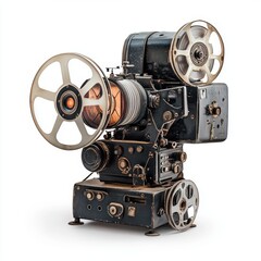 Naklejka premium Vintage Film Projector on Display for Nostalgic Appeal