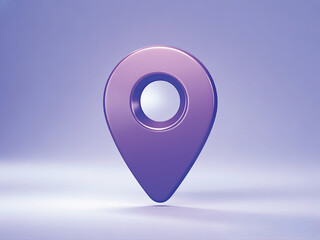 A 3D purple location pin