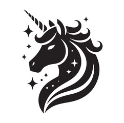 Unicorn Face vector silhouette SH