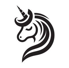 Unicorn Face vector silhouette SH