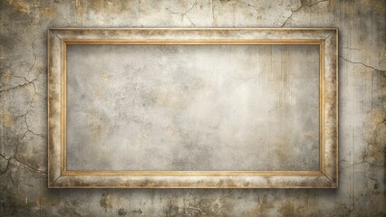 Abstract Vintage Light Gray Grunge Textured Cracked Background with Blank Frame Ideal for Text Placement and Creative Designs in Artistic and Modern Contexts