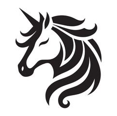 Fototapeta premium Unicorn Face vector silhouette SH