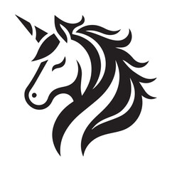 Unicorn Face vector silhouette SH