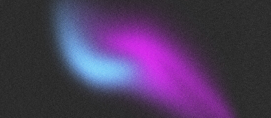 Grainy black dark purple-blue gradient background blazing blue light and noise texture effect banner in the background