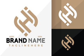 Obraz premium Letter Hj or Jh Monogram Logo Icon Vector Design
