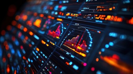 Fototapeta premium Digital Stock Market Data Display