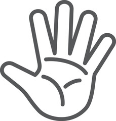 Open palm line icon. Fingers hand symbol