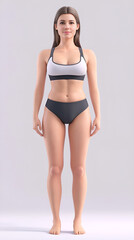 Fototapeta premium Slim Female Mannequin Model in a White Lingerie Set Against Bright Background. Elegant and Minimalistic Fashion Photography