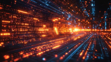 Obraz premium Digital Tunnel - Abstract Technology Background