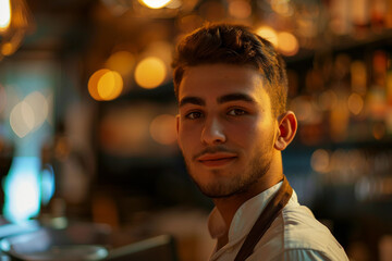 Fototapeta premium Generative AI Image of a Fast Food Chef in a Kitchen with a Focus on a Burger or fastfood eatery settings