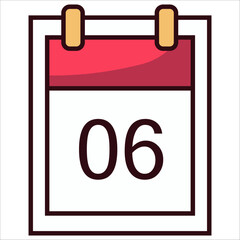 Calendar date on white background