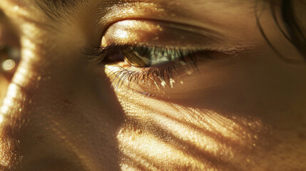 Artistic close-up of soft skin, capturing subtle textures and natural glow under gentle light