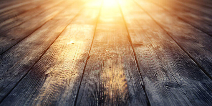 Golden Hour on Rustic Wooden Planks: A Textured Background