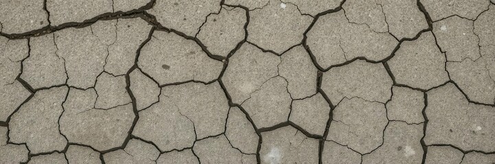 Fototapeta premium A close-up shot of a cracked and weathered pavement surface, representing the texture of pain and suffering, agony