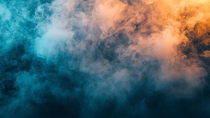 Obraz premium This image captures a colorful, foggy mist blending softly through the cool night air, creating a mystical and enchanting atmosphere that captivates the senses.