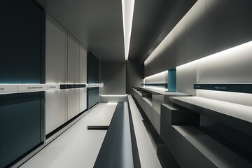 Fototapeta premium Modern Minimalist Showroom Interior with Sleek Design