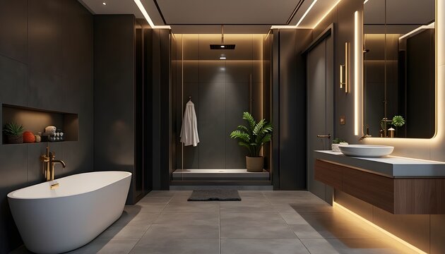 A stylish interior of high standard bathrooms.