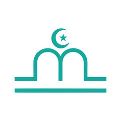 mosque logo icon design vector art illustration.