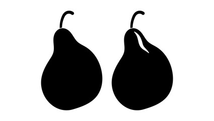 pear emblem, black isolated silhouette