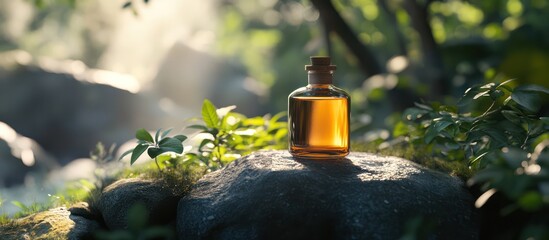 Amber Elixir in Serene Forest: Nature's Golden Remedy