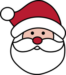 Christmas Santa Claus Head Cartoon Style Flat Stock Vector Illustration.
transparent background.