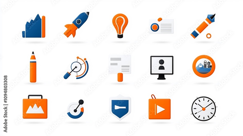 Poster Comprehensive set of 15 professional digital marketing management icons designed to enhance workflow track success metrics and optimize business processes for enhanced productivity and growth