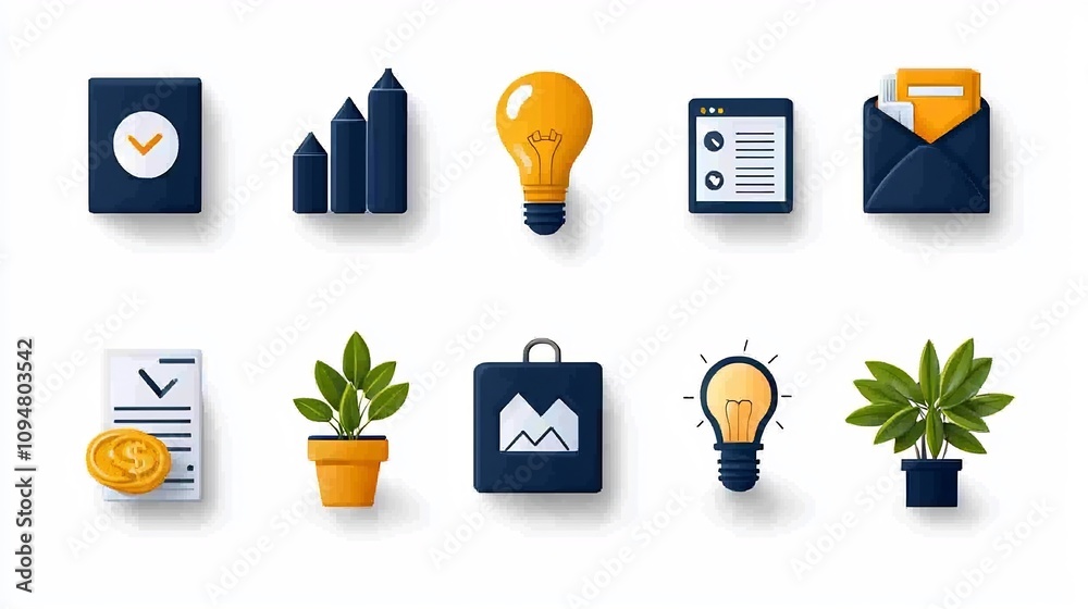 Aufkleber Minimalist set of 15 digital marketing icons showcasing various aspects of management production work process project planning and success targeting for business strategy and technology optimization