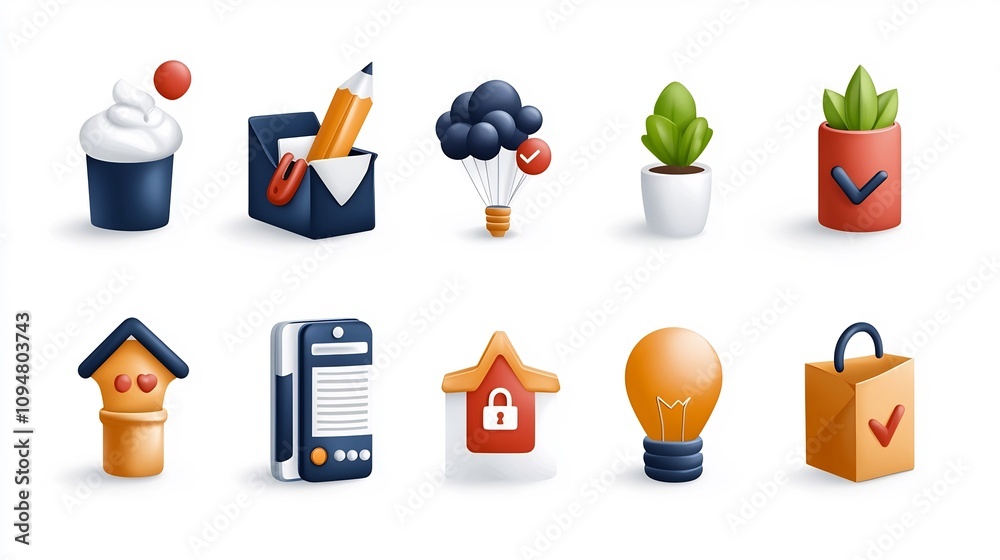 Poster Collection of 15 modern digital marketing icons showcasing various concepts such as project planning goal setting process efficiency and teamwork for business strategy software
