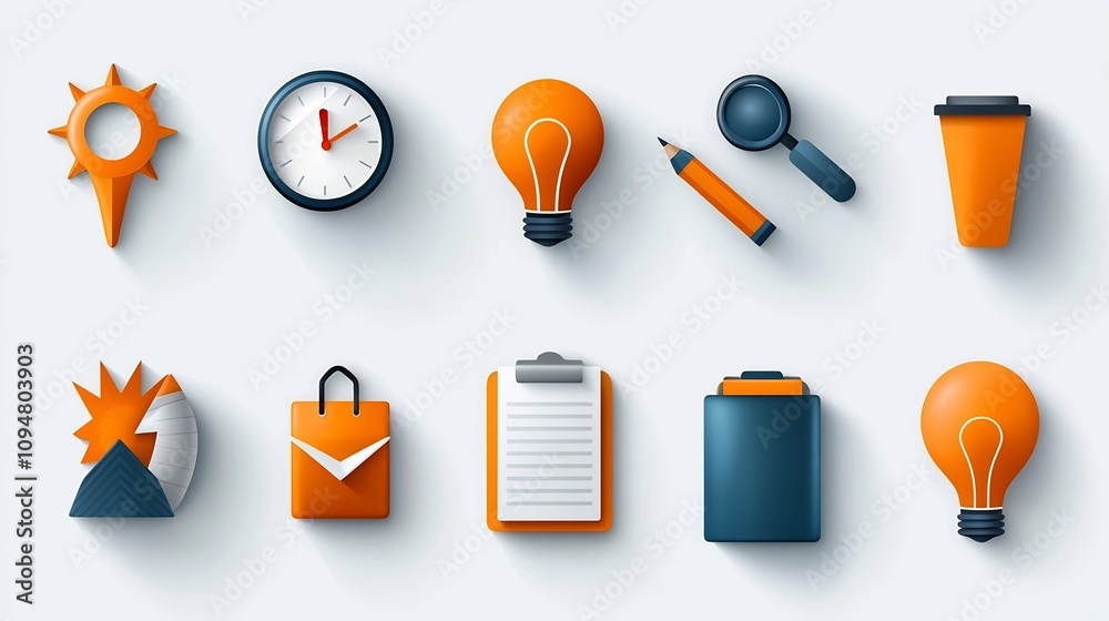 Poster sleek and modern icon set covering 15 unique designs for digital marketing aspects such as planning 