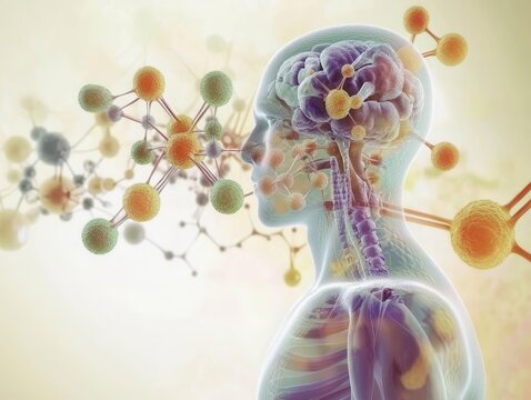 An educational graphic showing the molecular structure of common toxins and their effects on the human body