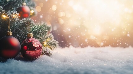 クリスマスと雪とツリー