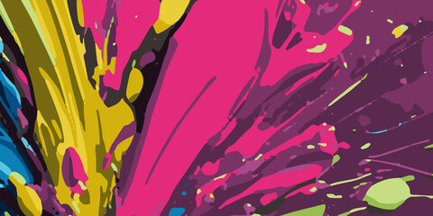 Background is scattered with colorful lines. painting color splash with nice wallpaper.  colorful paint strokes and splashes, creating a captivating, modern visual. Halloween design element concept.