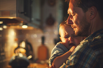 Portrait of a young man cleaning home generative AI