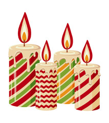 Birthday Candle.  Festive Illustrated Candles for Holiday Decor