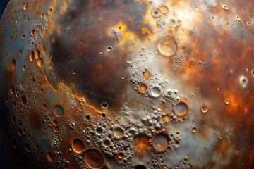 Colorful cratered planet with textured moon-like surface © Introvertia