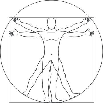 Naklejki Famous man silhouette. Art symbol. Human anatomy