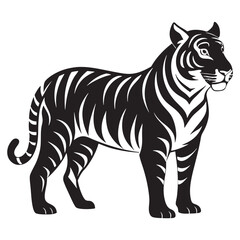Fototapeta premium tiger silhouette vector on white background