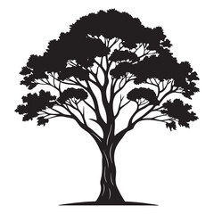 Obraz premium tree silhouette vector on white background
